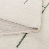 Highlands Abstract Olive Lines Washable Wool Rug