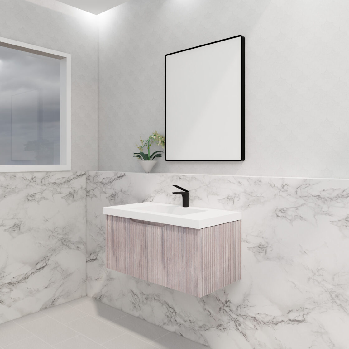 ABS VIENNA Wall Hung Vanity 900mm (White Oak)