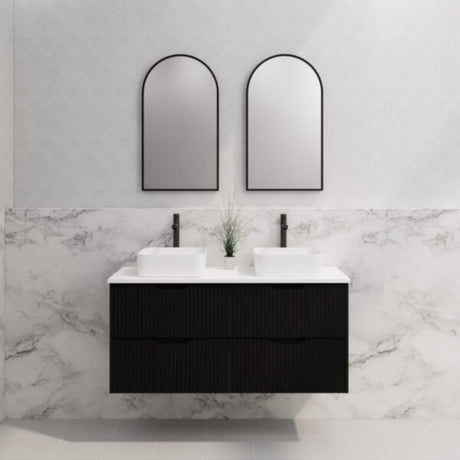 ABS BALI Wall Hung Double Bowl Vanity 1200mm (Matte Black)