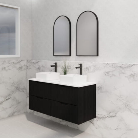 ABS BALI Wall Hung Double Bowl Vanity 1200mm (Matte Black)