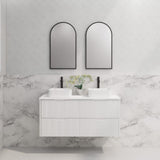 ABS BALI Wall Hung Double Bowl Vanity 1200mm (Matte White)