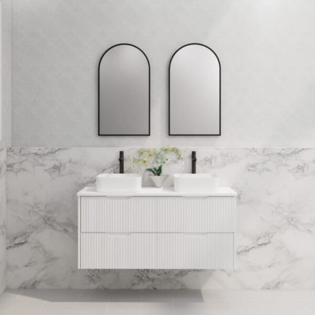 ABS BALI Wall Hung Double Bowl Vanity 1200mm (Matte White)