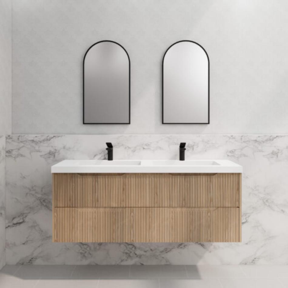 ABS BALI Wall Hung Double Bowl Vanity 1500mm (American Oak)