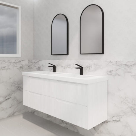 ABS BALI Wall Hung Double Bowl Vanity 1500mm (Matte White)