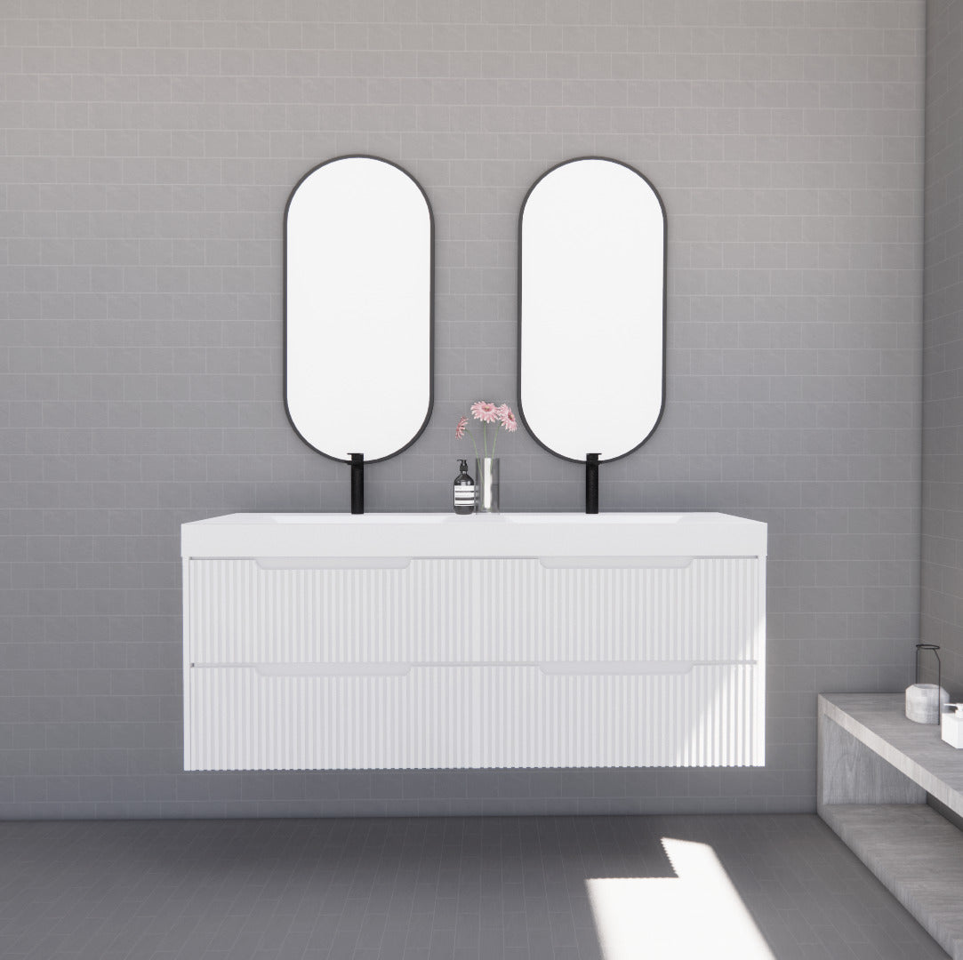 ABS BALI Wall Hung Double Bowl Vanity 1500mm (Matte White)
