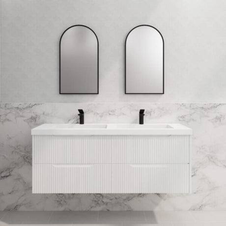 ABS BALI Wall Hung Double Bowl Vanity 1500mm (Matte White)