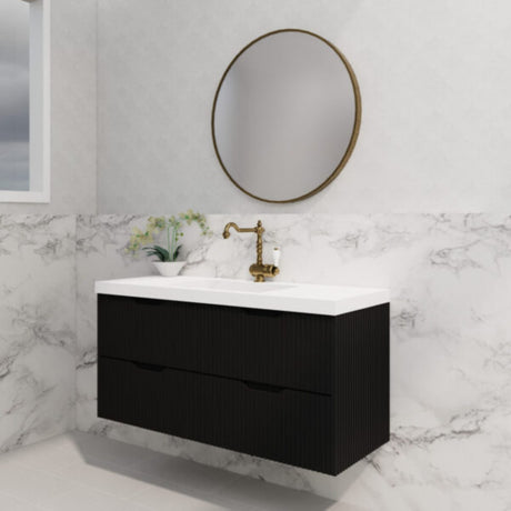 ABS BALI Wall Hung Single Bowl Vanity 1200mm (Matte Black)
