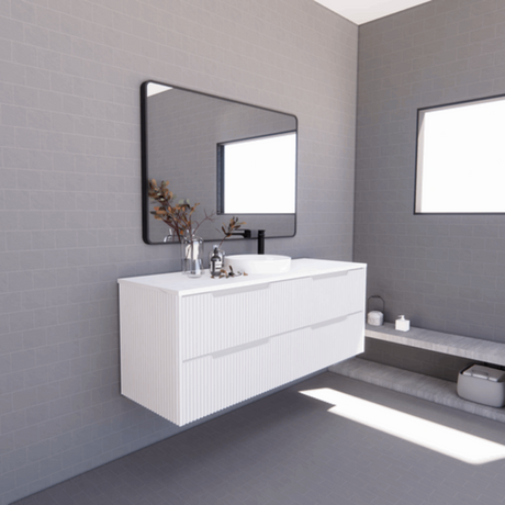 ABS BALI Wall Hung Single Bowl Vanity Matte White 1500mm