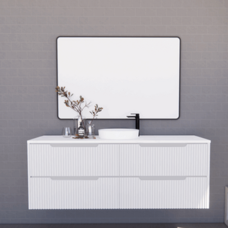 ABS BALI Wall Hung Single Bowl Vanity Matte White 1500mm