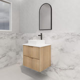 ABS BALI Wall Hung Vanity American Oak 600mm