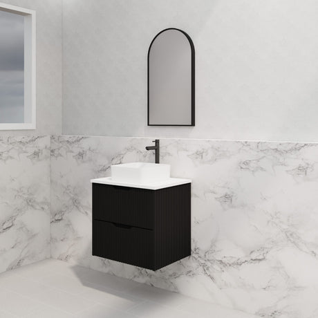 ABS BALI Wall Hung Vanity Matte Black 600mm