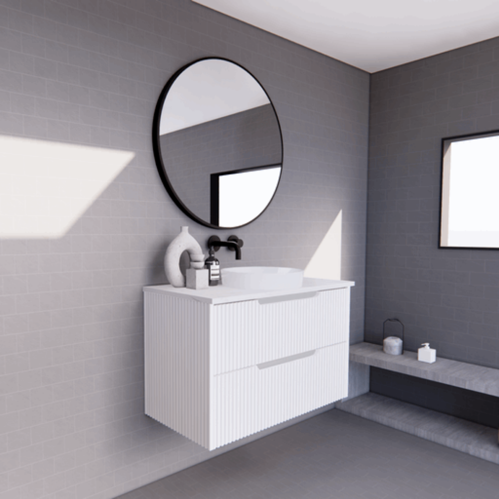 ABS BALI Wall Hung Vanity Matte White 900mm