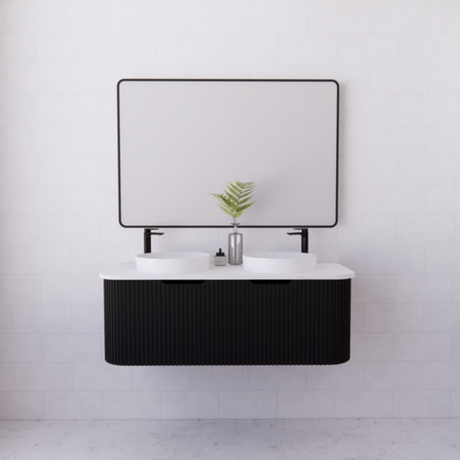 ABS BERGEN Wall Hung Double Bowl Vanity 1200mm (Matte Black)