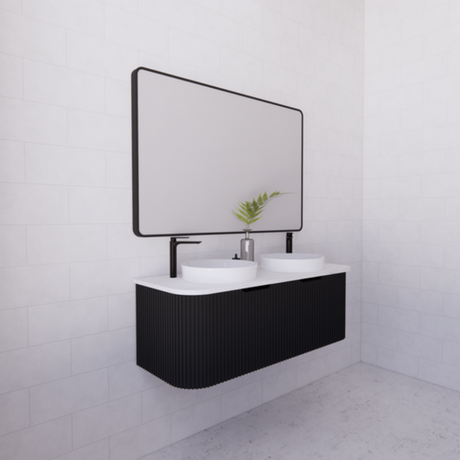 ABS BERGEN Wall Hung Double Bowl Vanity 1200mm (Matte Black)