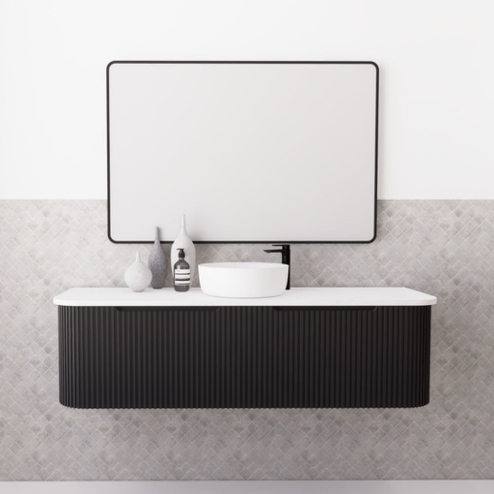 ABS BERGEN Wall Hung Single Bowl Vanity 1500mm (Matte Black)