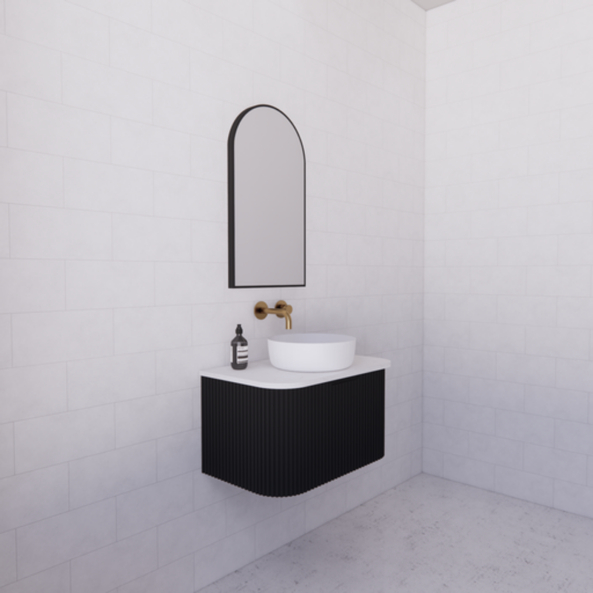 ABS BERGEN Wall Hung Vanity 750mm (Matte Black)