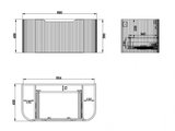 ABS BERGEN Wall Hung Vanity 900mm Drawing