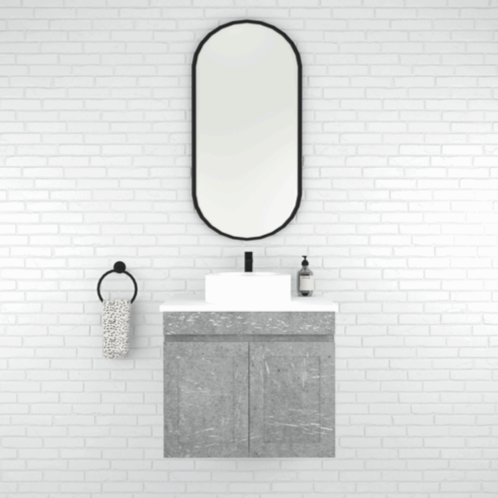ABS BOSTON Matt Grey Wall Hung Vanity 600mm