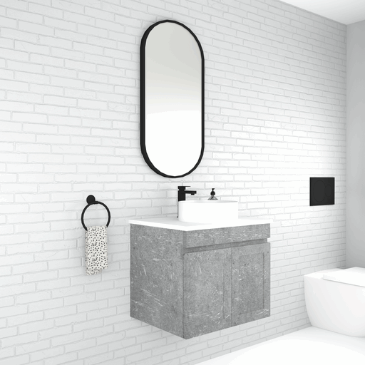ABS BOSTON Matt Grey Wall Hung Vanity 600mm