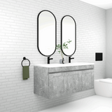 ABS BOSTON Matt Grey Wall Hung Vanity Double Bowl 1200mm