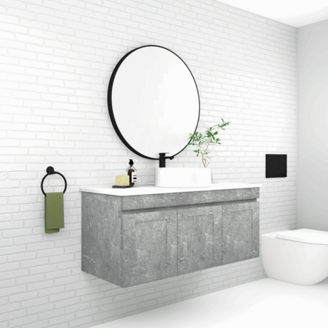 ABS BOSTON Matt Grey Wall Hung Vanity Single Bowl 1200mm