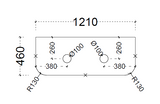 ABS Curved Stone Top 1200 Double-Drawing