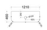 ABS Curved Stone Top 1200 drawing