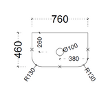 ABS Curved Stone Top 750 Drawing