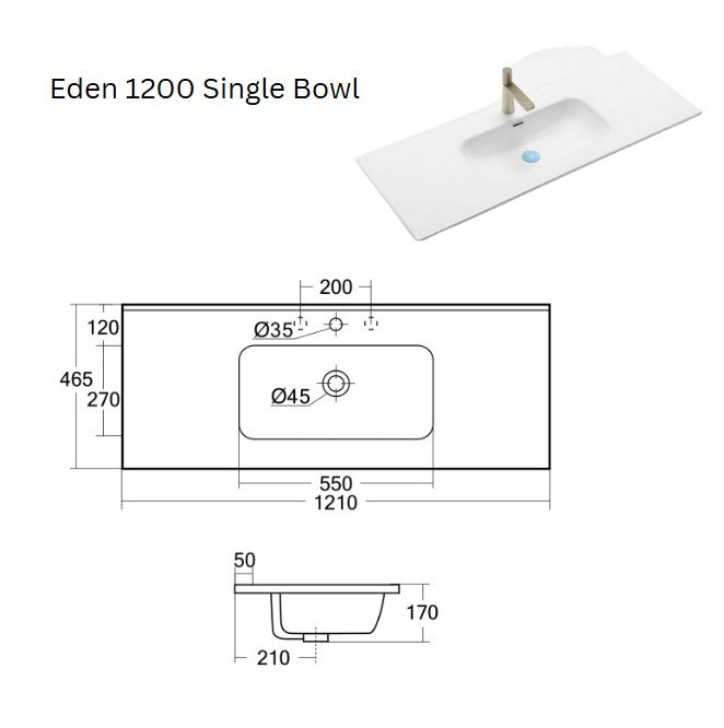 ABS Eden 1200 Single Bowl