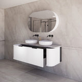 ABS HOUSTON Curved Double Bowl Wall Hung Vanity 1500mm (Matte White)