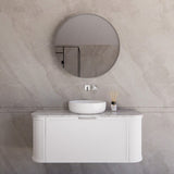 ABS HOUSTON Curved Single Bowl Wall Hung Vanity 1200mm (Matte White)