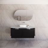 ABS HOUSTON Curved Single Bowl Wall Hung Vanity 1500mm (Matte Black)
