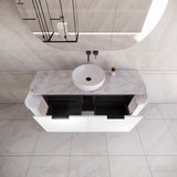ABS HOUSTON Curved Single Bowl Wall Hung Vanity 1500mm (Matte White)