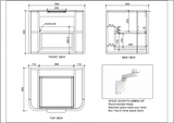 ABS HOUSTON Curved Wall Hung Vanity 600mm R90-drawing