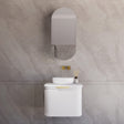 ABS HOUSTON Curved Wall Hung Vanity 600mm R90 (Matte White)