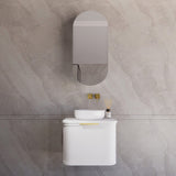 ABS HOUSTON Curved Wall Hung Vanity 600mm R90 (Matte White)