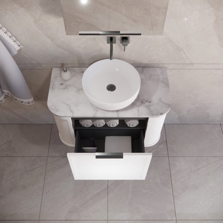 ABS HOUSTON Curved Wall Hung Vanity 900mm (Matte White)