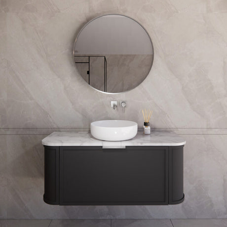 ABS HOUSTON Curved Wall Hung Vanity (Matte Black) (1200mm)