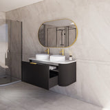 ABS HOUSTON Curved Wall Hung Vanity (Matte Black) (1200mm Double)
