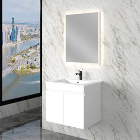 ABS LESS Gloss White Wall Hung Vanity 600mm