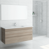 ABS MF Light American Oak Wall Hung Single Bowl Vanity 1200mm
