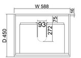 ABS MF Light American Oak Wall Hung Vanity 600mm drawing