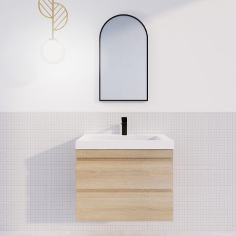 ABS MF Light American Oak Wall Hung Vanity 750mm