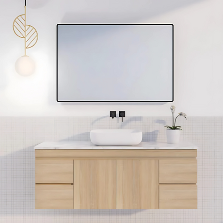 ABS MF Wall Hung Vanity Light American Oak (All Sizes)