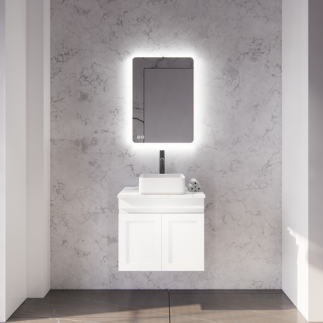 ABS MIAMI Matt White Wall Hung Vanity 600mm