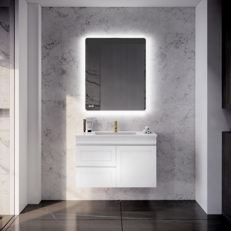 ABS MIAMI Matt White Wall Hung Vanity 900mm