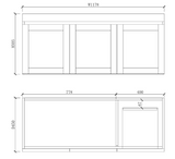 ABS Miami Matt White Wall Hung  Single Bowl Vanity 1200mm