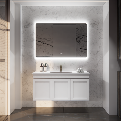 ABS Miami Matt White Wall Hung  Single Bowl Vanity 1200mm