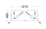 ABS Stone Top 1200 Double Bowl-Drawing