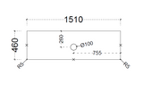 ABS Stone Top 1500 Single Bowl-Drawing